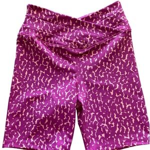 Sage Collective Fuschia Animal Leopard Print Bike Shorts‎ Women's Small Gym Yoga